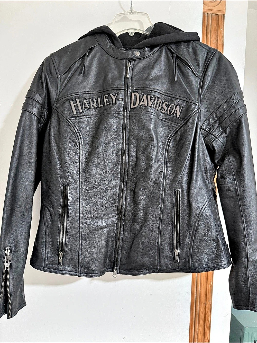 Harley-Davidson Leather Hooded Motorcycle Jacket XL Like New